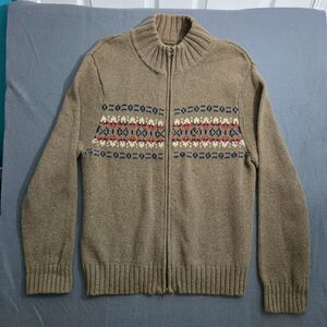 Ruff Hewn Men L Nordic Design Full Zip Sweater Jacket Wool Blend